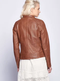 Maze Damen Lederjacke in cognac