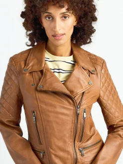 Maze Damen Lederjacke in cognac