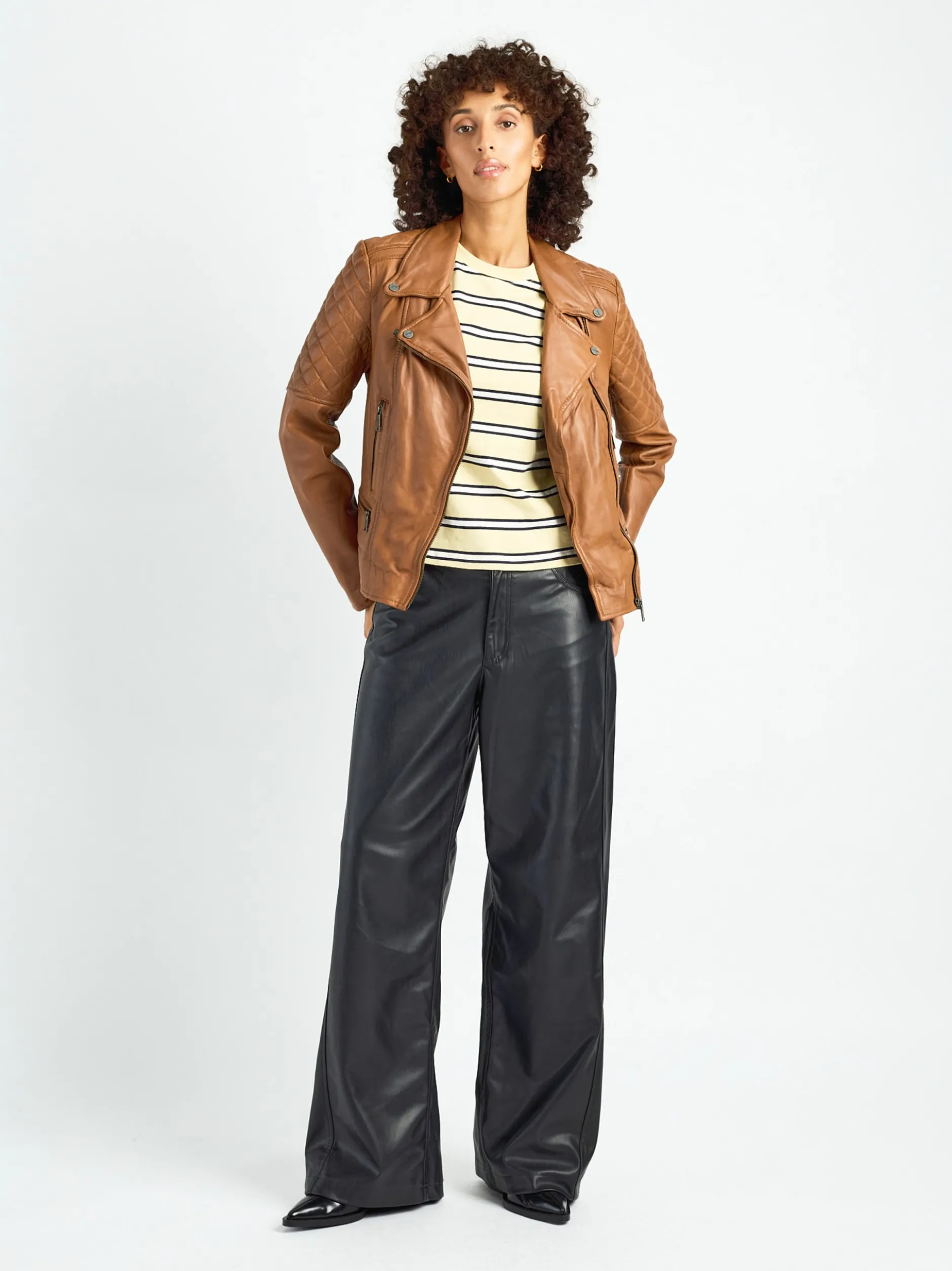Maze Damen Lederjacke in cognac