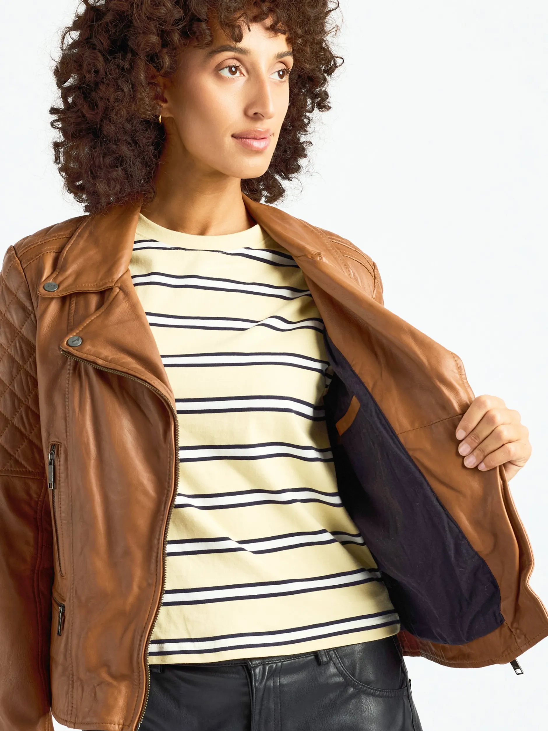 Maze Damen Lederjacke in cognac