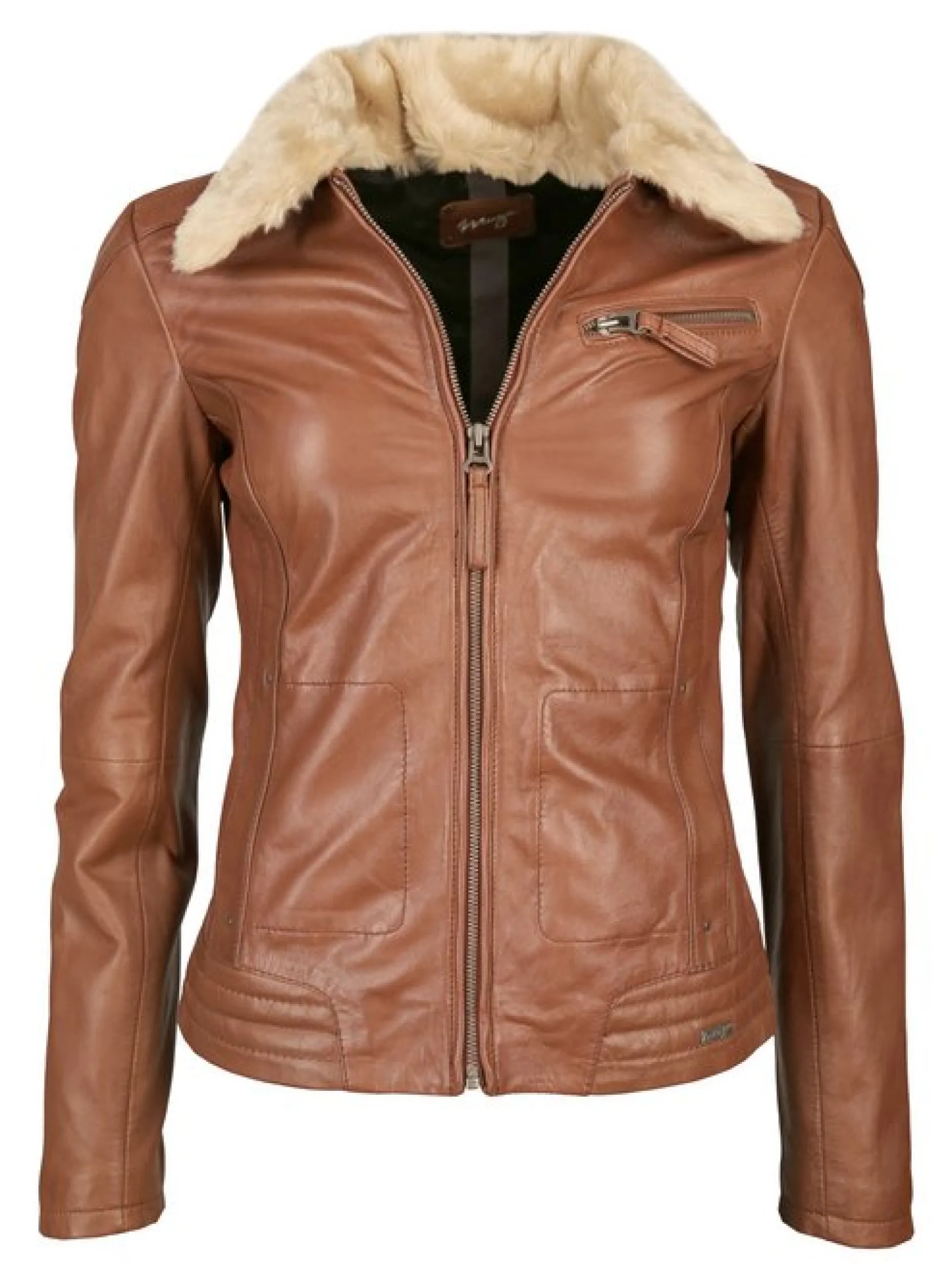 Maze Damen Lederjacke in cognac