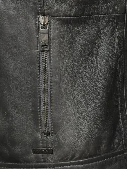 Maze Damen Lederjacke in grau