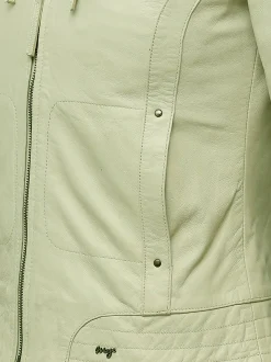 Maze Damen Lederjacke in grau