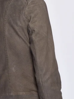 Maze Damen Lederjacke in grün