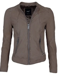 Maze Damen Lederjacke in grün