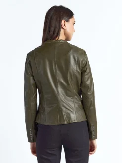 Maze Damen Lederjacke in grün