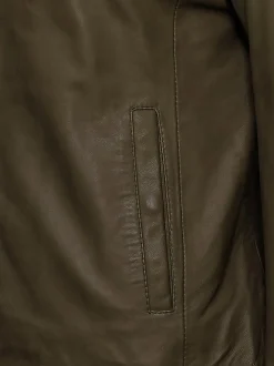 Maze Damen Lederjacke in grün