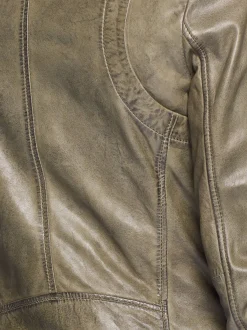 Maze Damen Lederjacke in grün