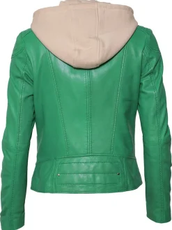 Maze Damen Lederjacke in grün