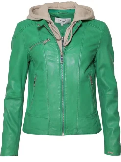 Maze Damen Lederjacke in grün