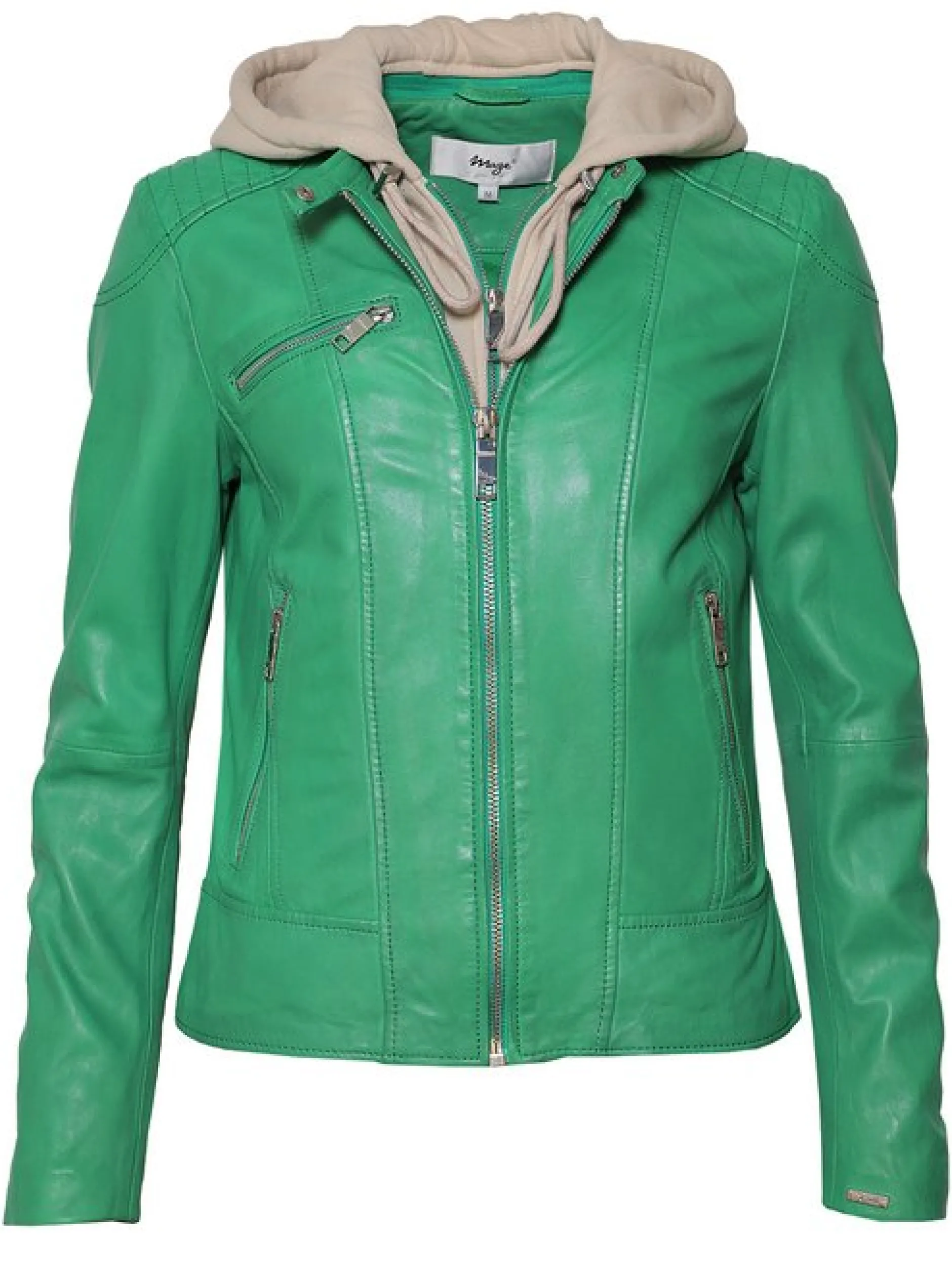 Maze Damen Lederjacke in grün