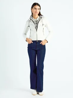 Maze Damen Lederjacke in hellgrau