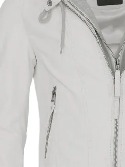 Maze Damen Lederjacke in hellgrau