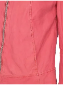 Maze Damen Lederjacke in koralle