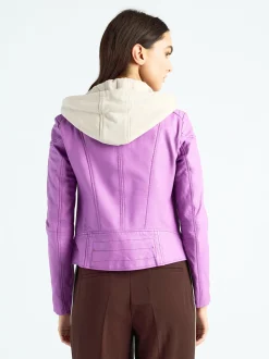 Maze Damen Lederjacke in lila