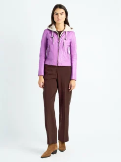 Maze Damen Lederjacke in lila