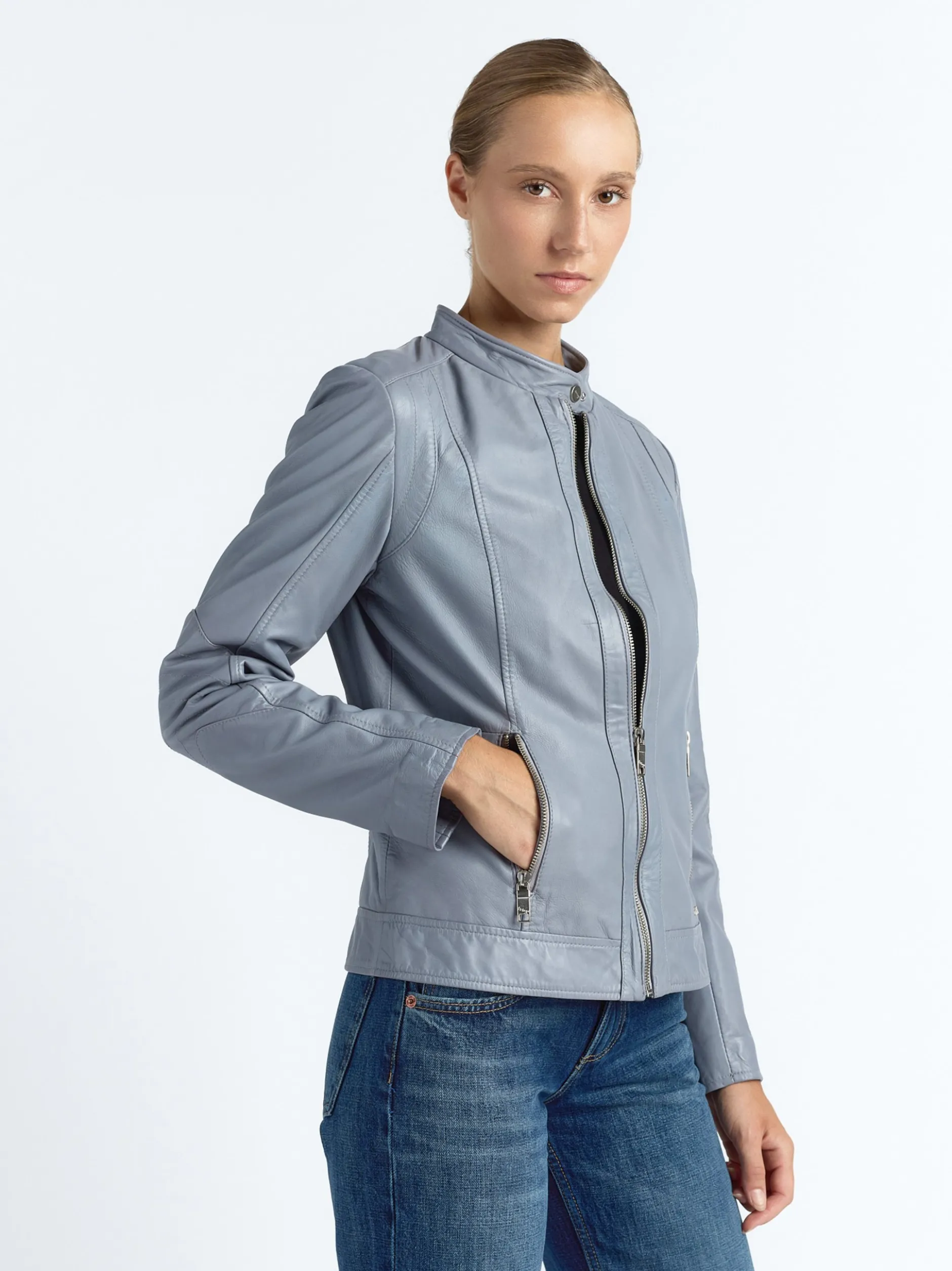 Maze Damen Lederjacke in lila