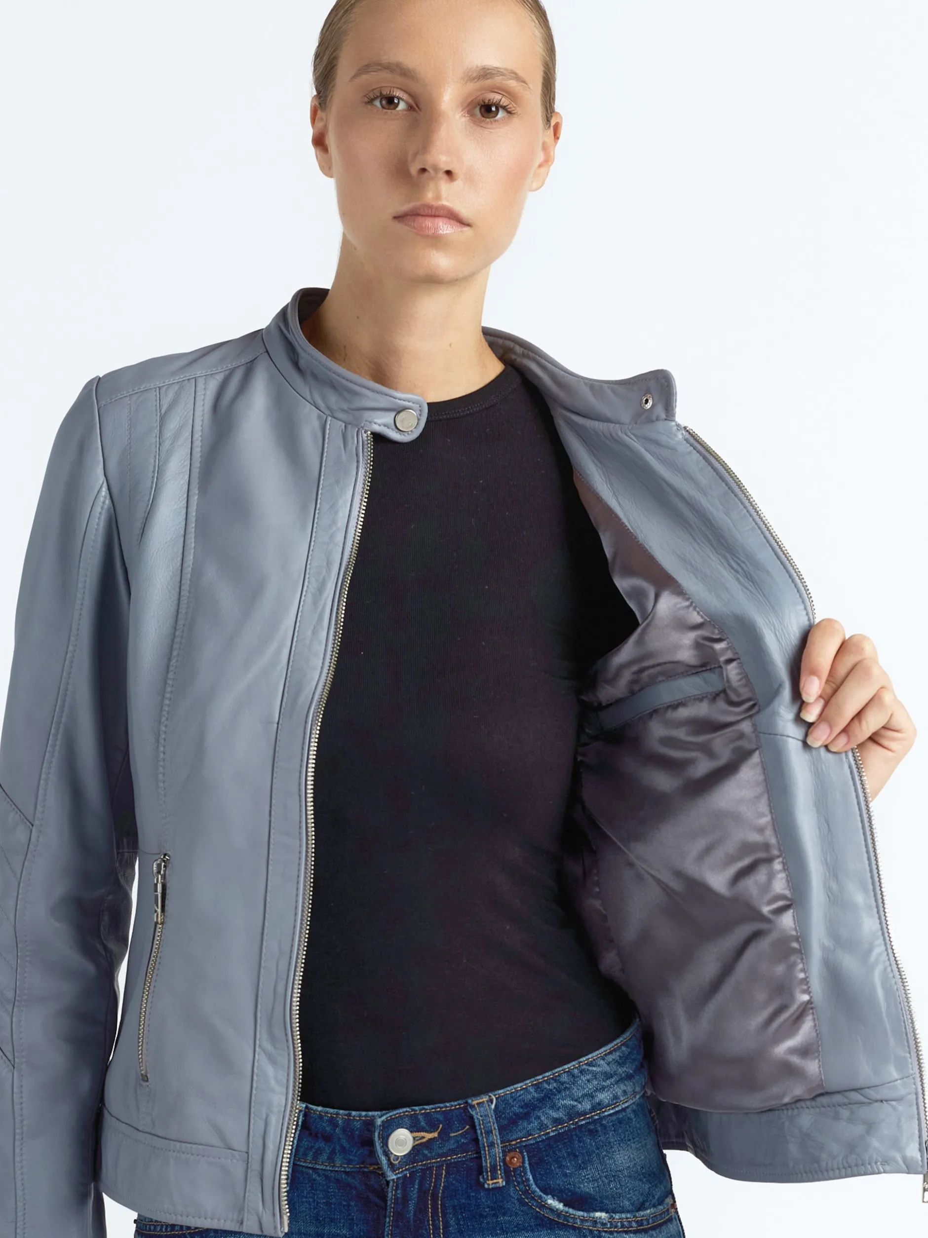 Maze Damen Lederjacke in lila