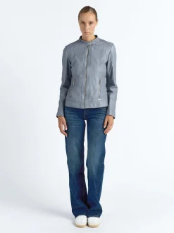 Maze Damen Lederjacke in lila