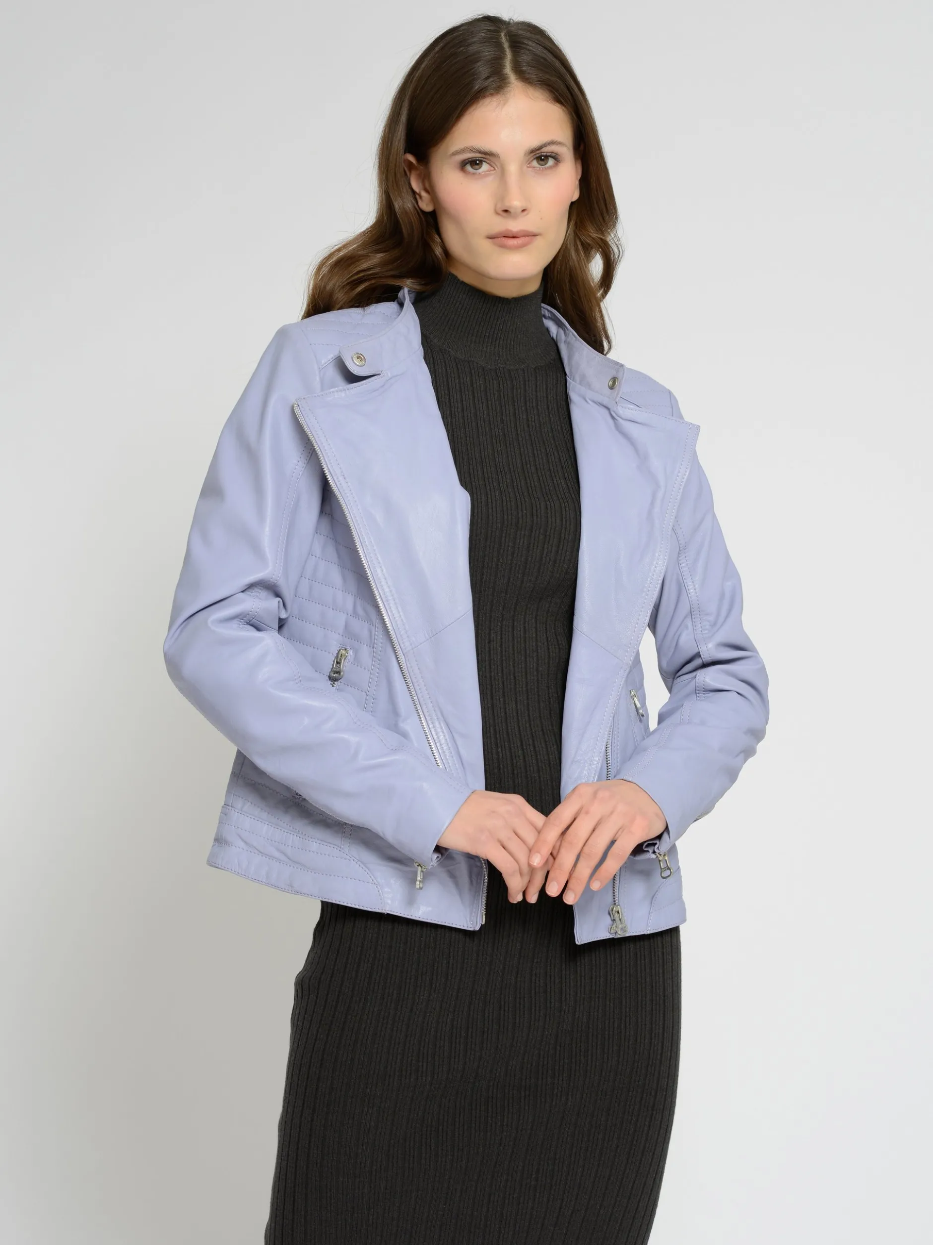 Maze Damen Lederjacke in lila