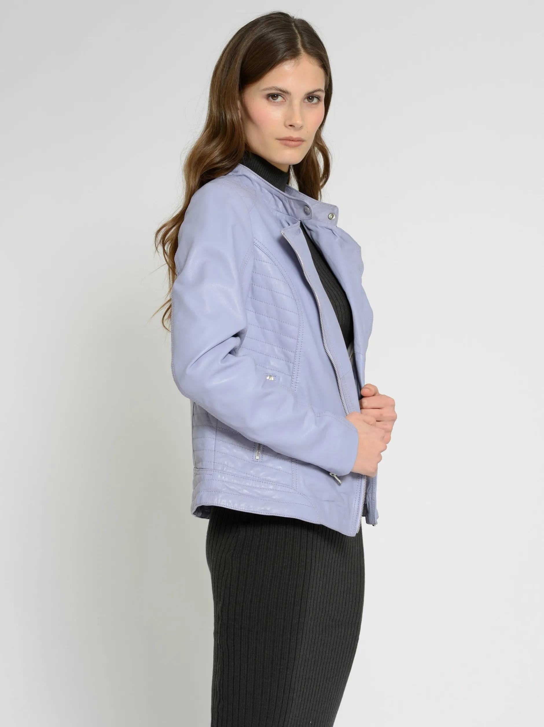 Maze Damen Lederjacke in lila
