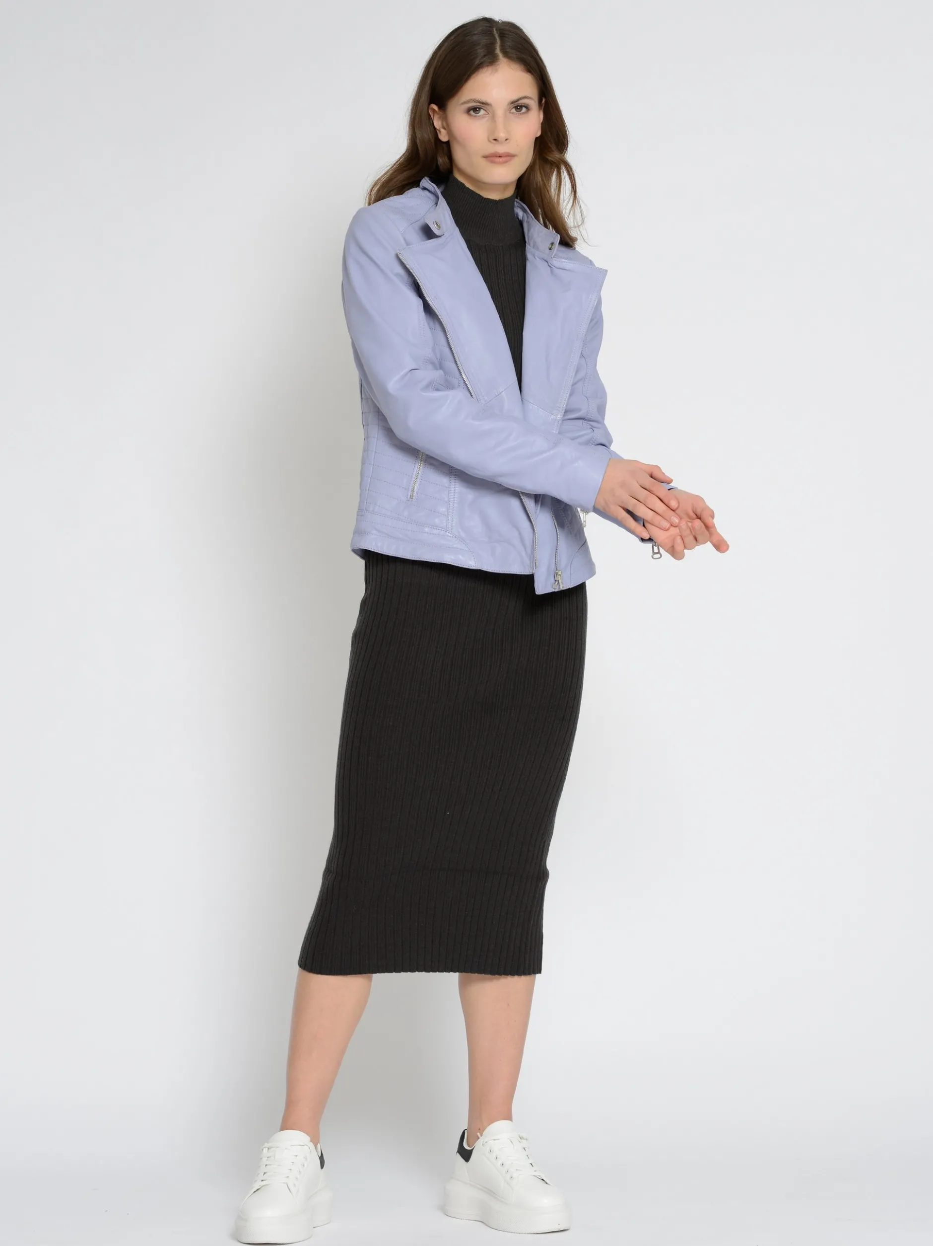 Maze Damen Lederjacke in lila