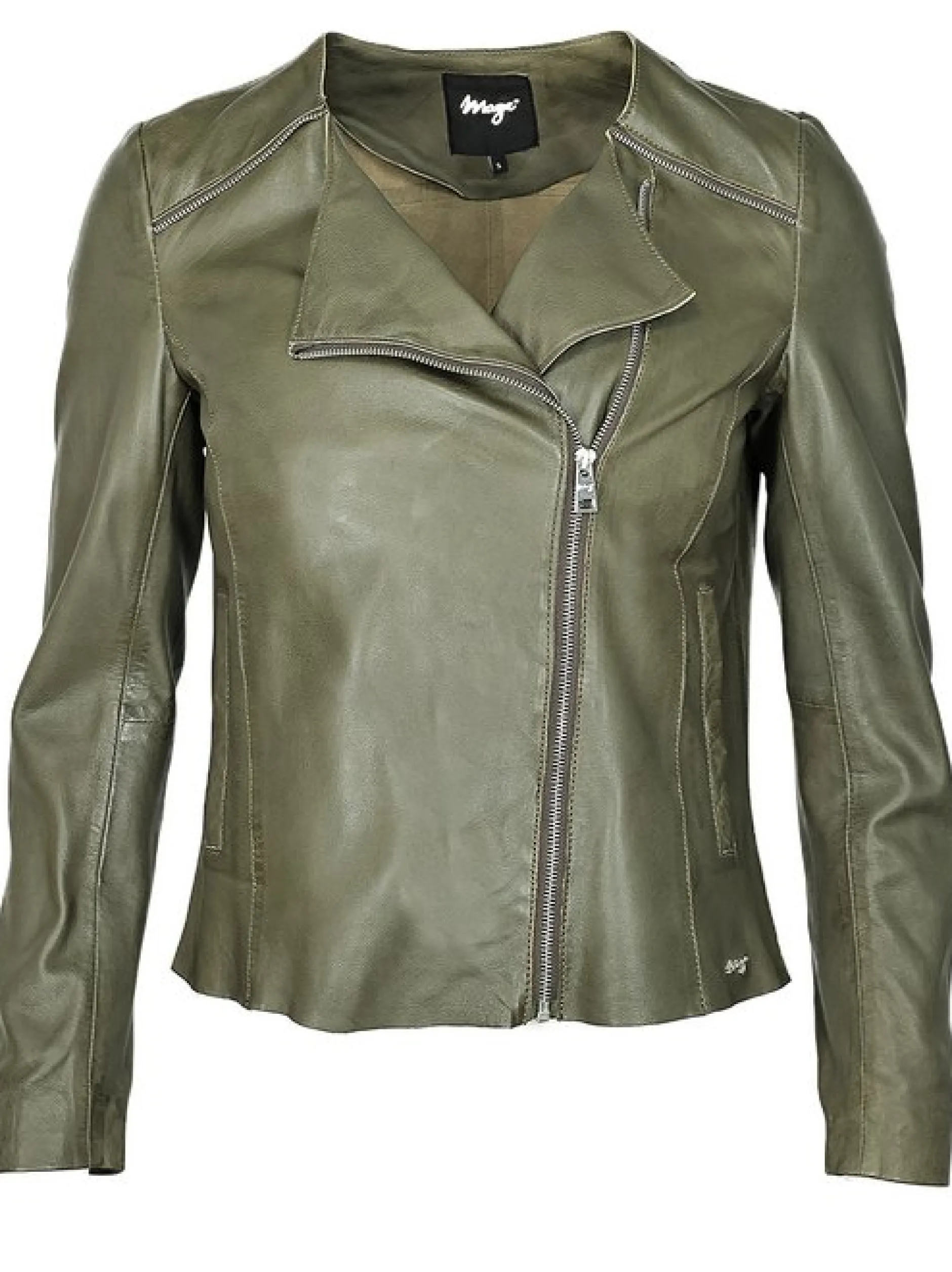 Maze Damen Lederjacke in oliv