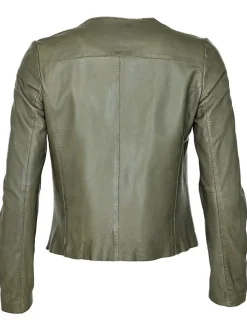 Maze Damen Lederjacke in oliv