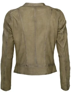 Maze Damen Lederjacke in oliv
