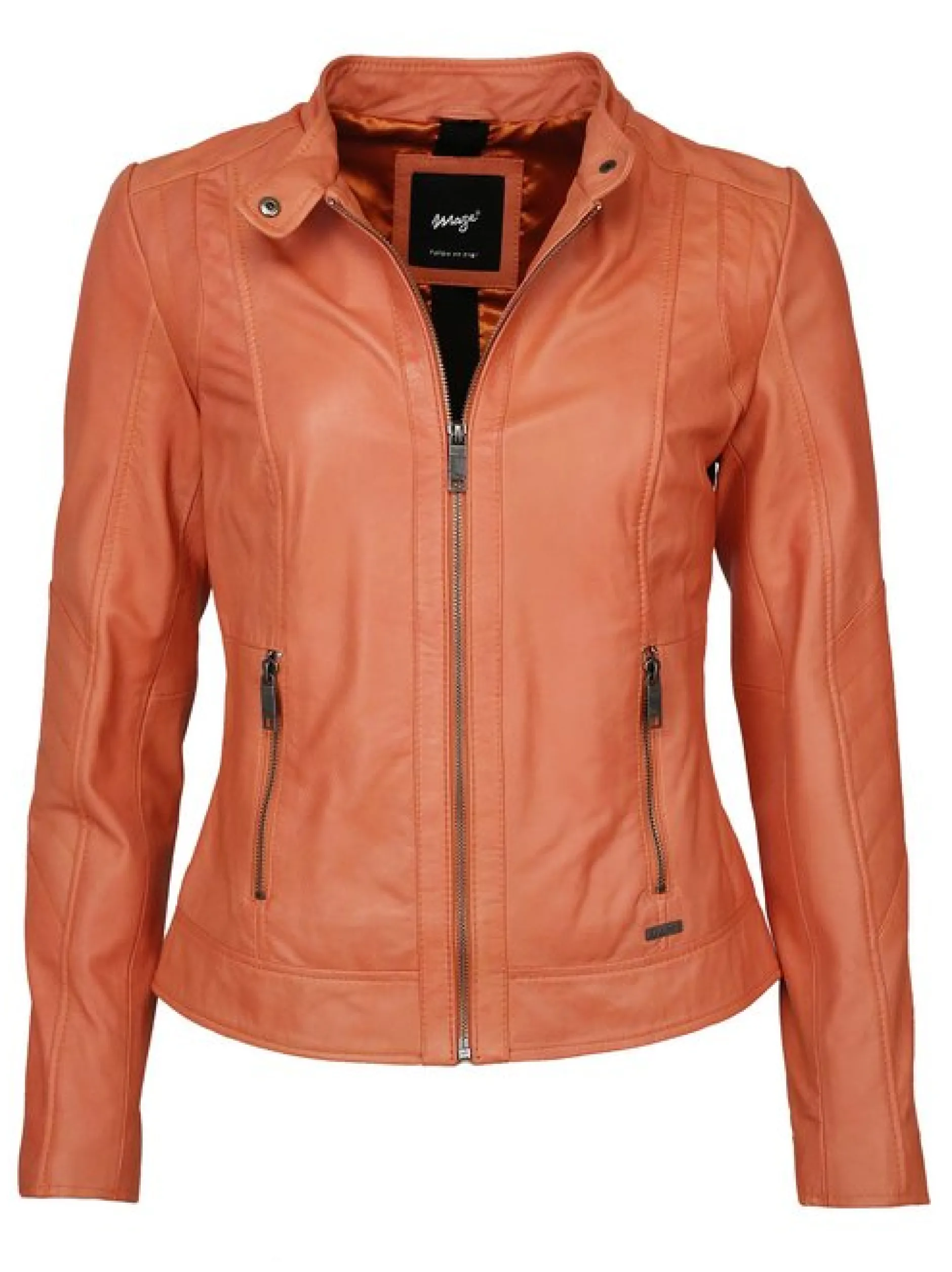 Maze Damen Lederjacke in orange