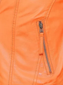 Maze Damen Lederjacke in orange