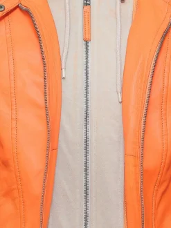 Maze Damen Lederjacke in orange