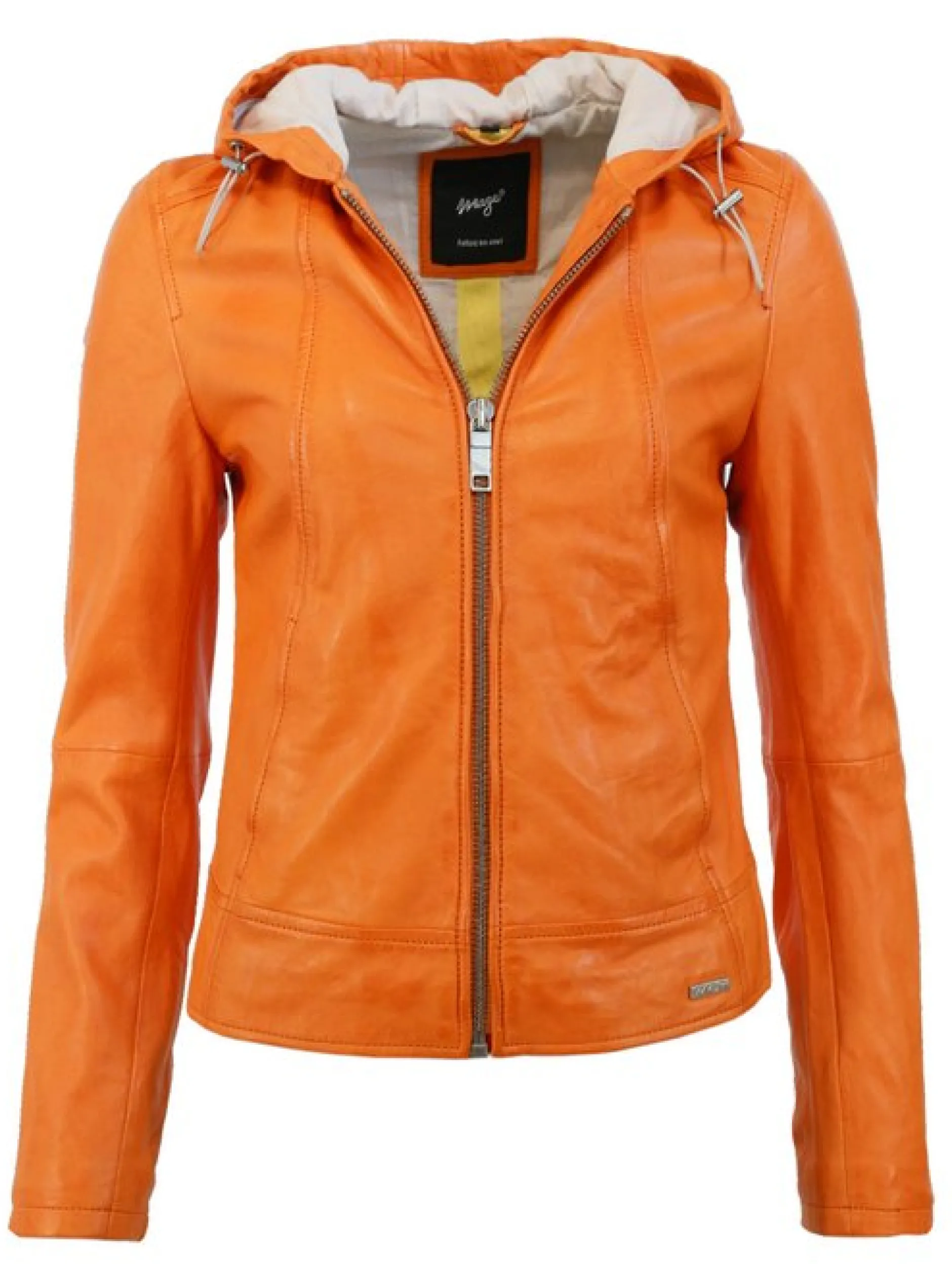 Maze Damen Lederjacke in orange