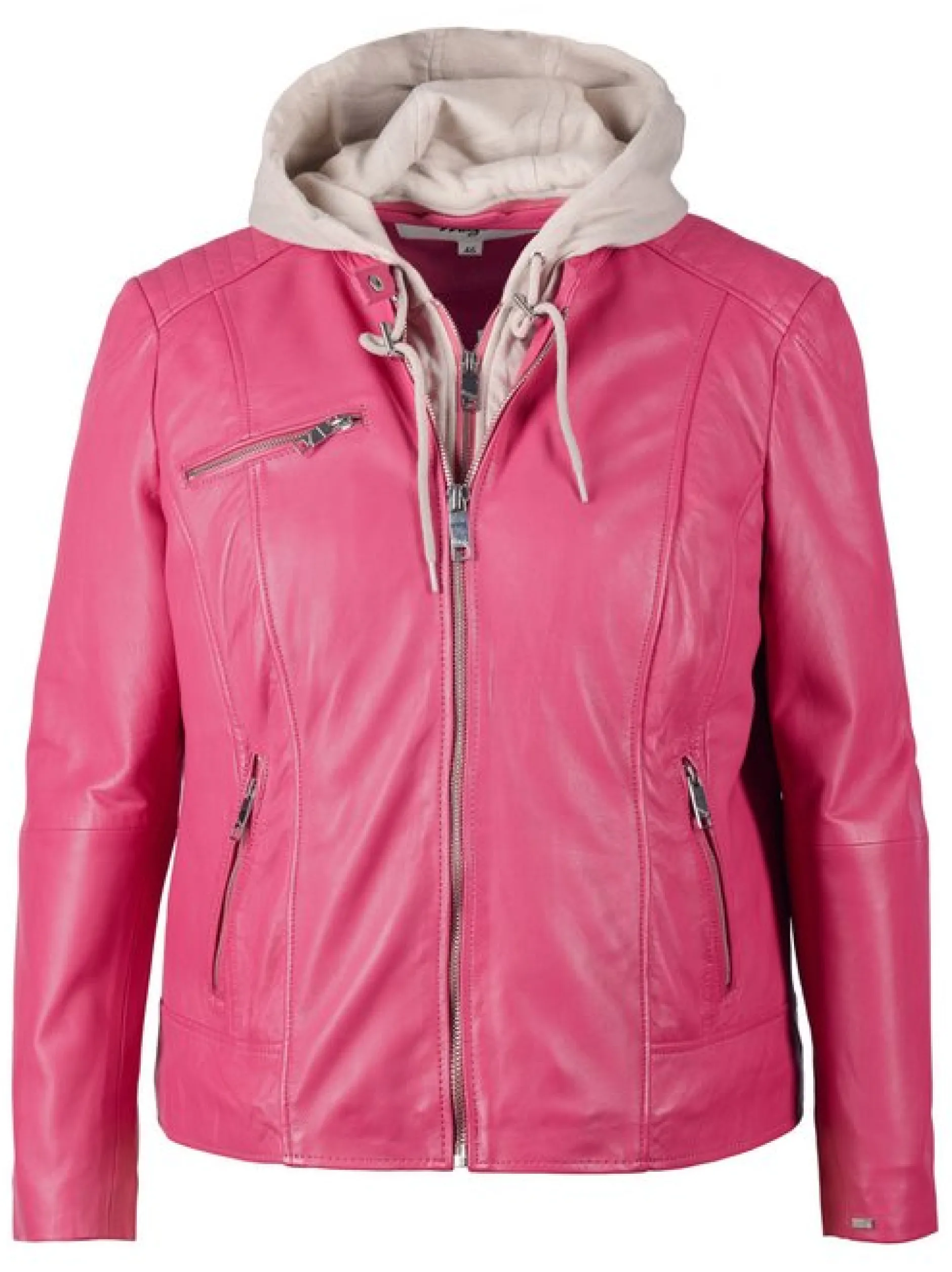 Maze Damen Lederjacke in pink