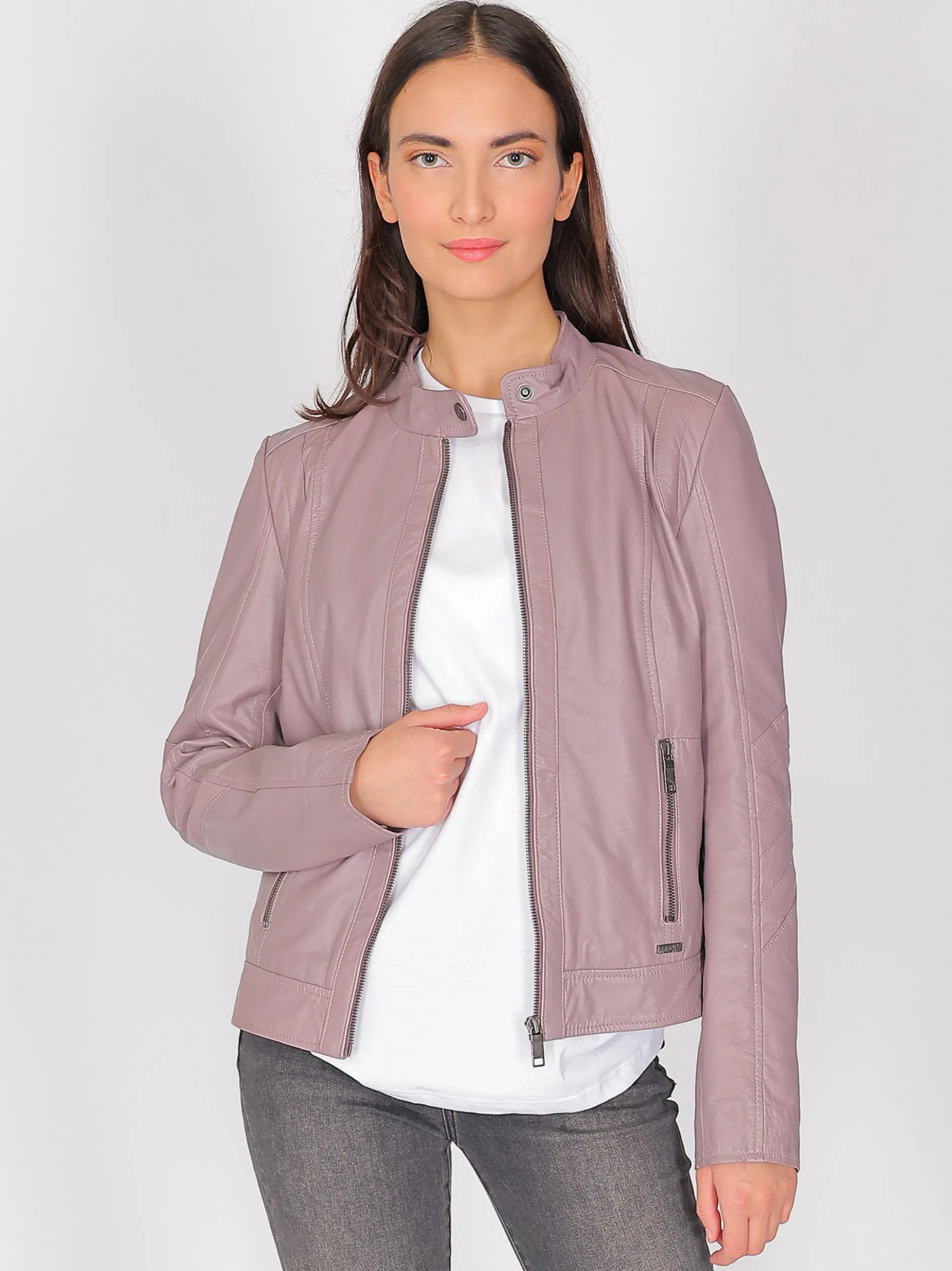 Maze Damen Lederjacke in rosa