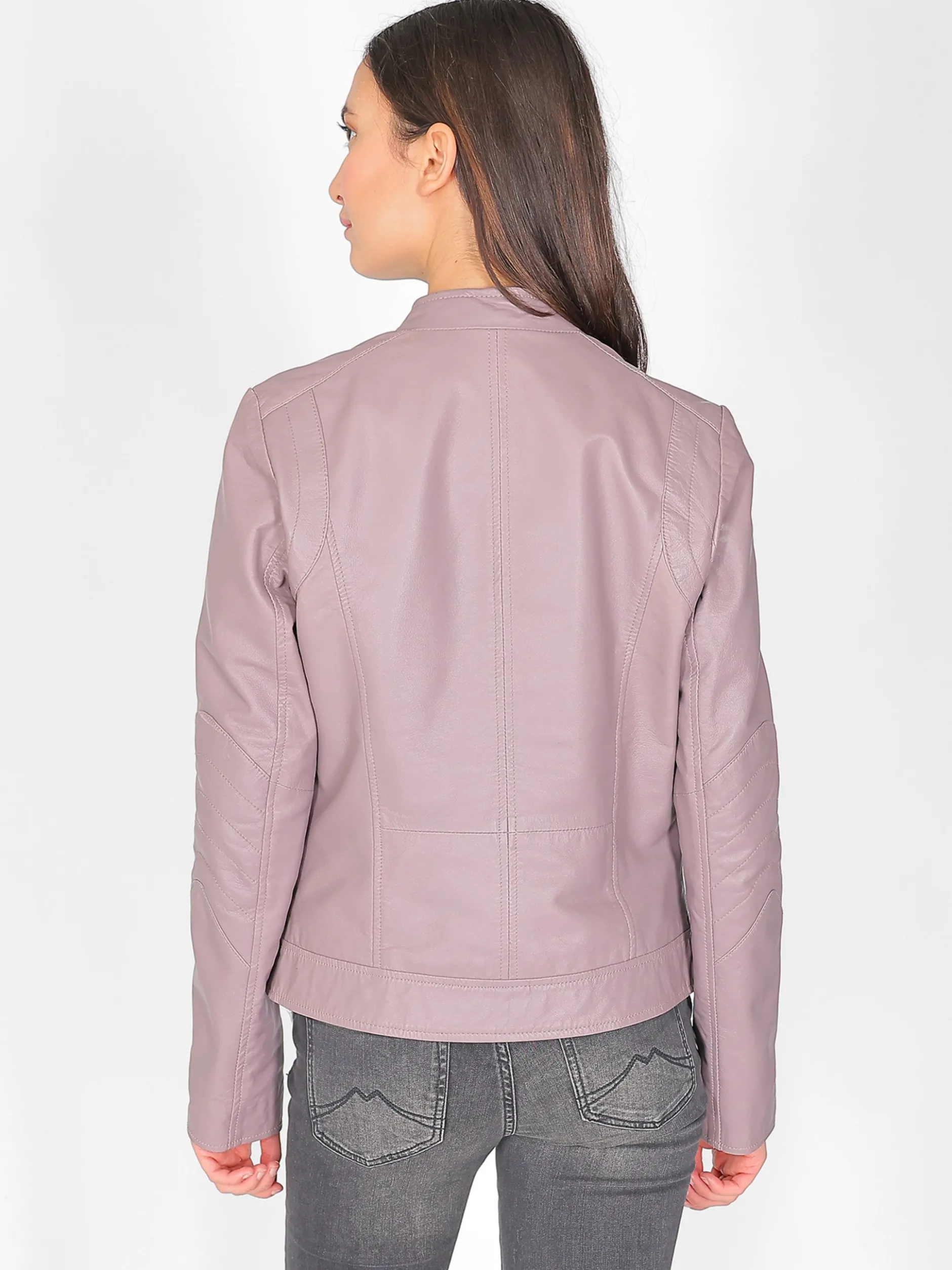 Maze Damen Lederjacke in rosa