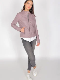 Maze Damen Lederjacke in rosa