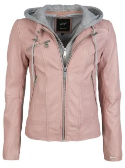 Maze Damen Lederjacke in rosa