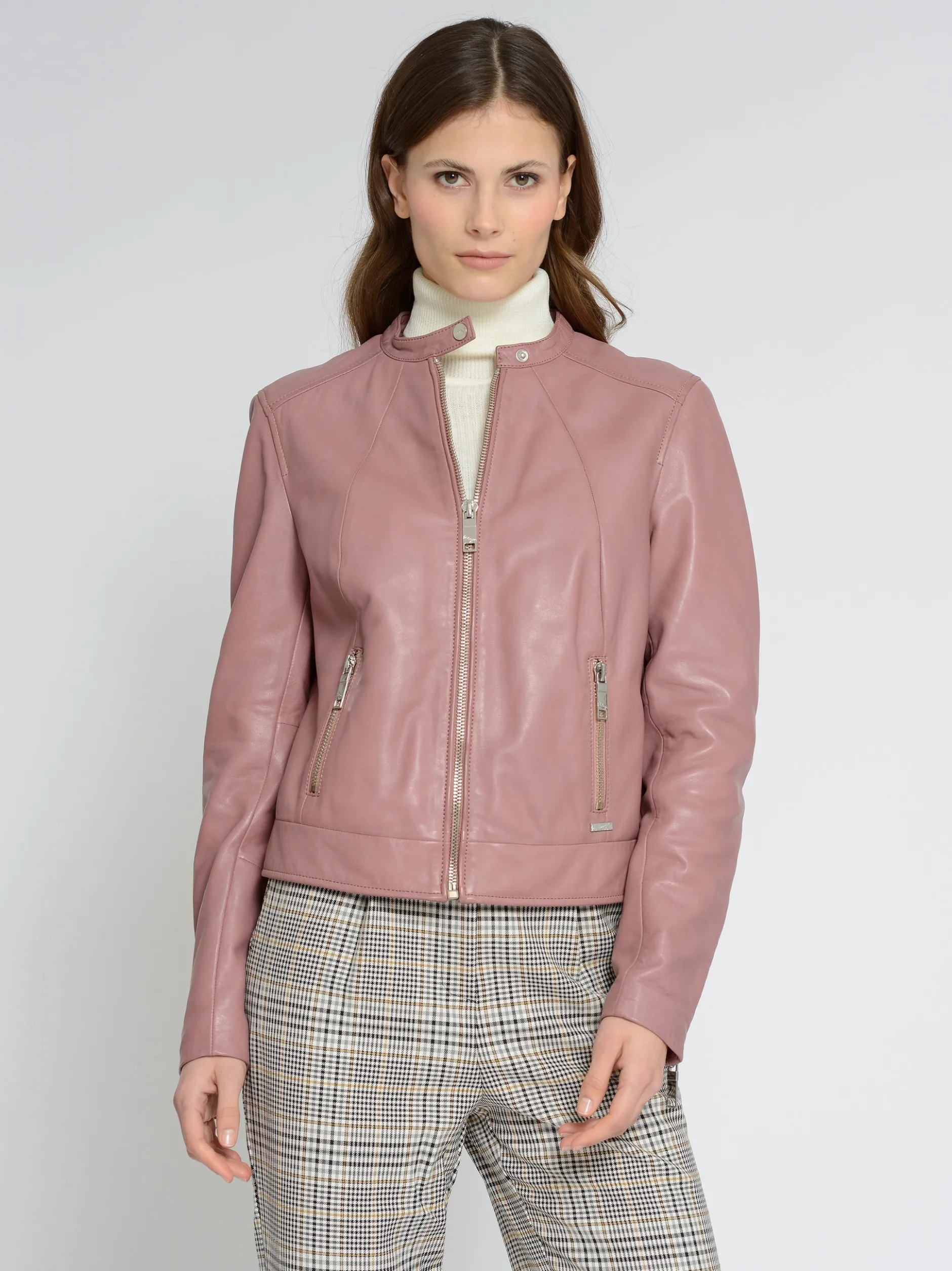 Maze Damen Lederjacke in rosa