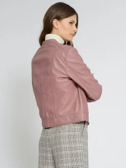 Maze Damen Lederjacke in rosa