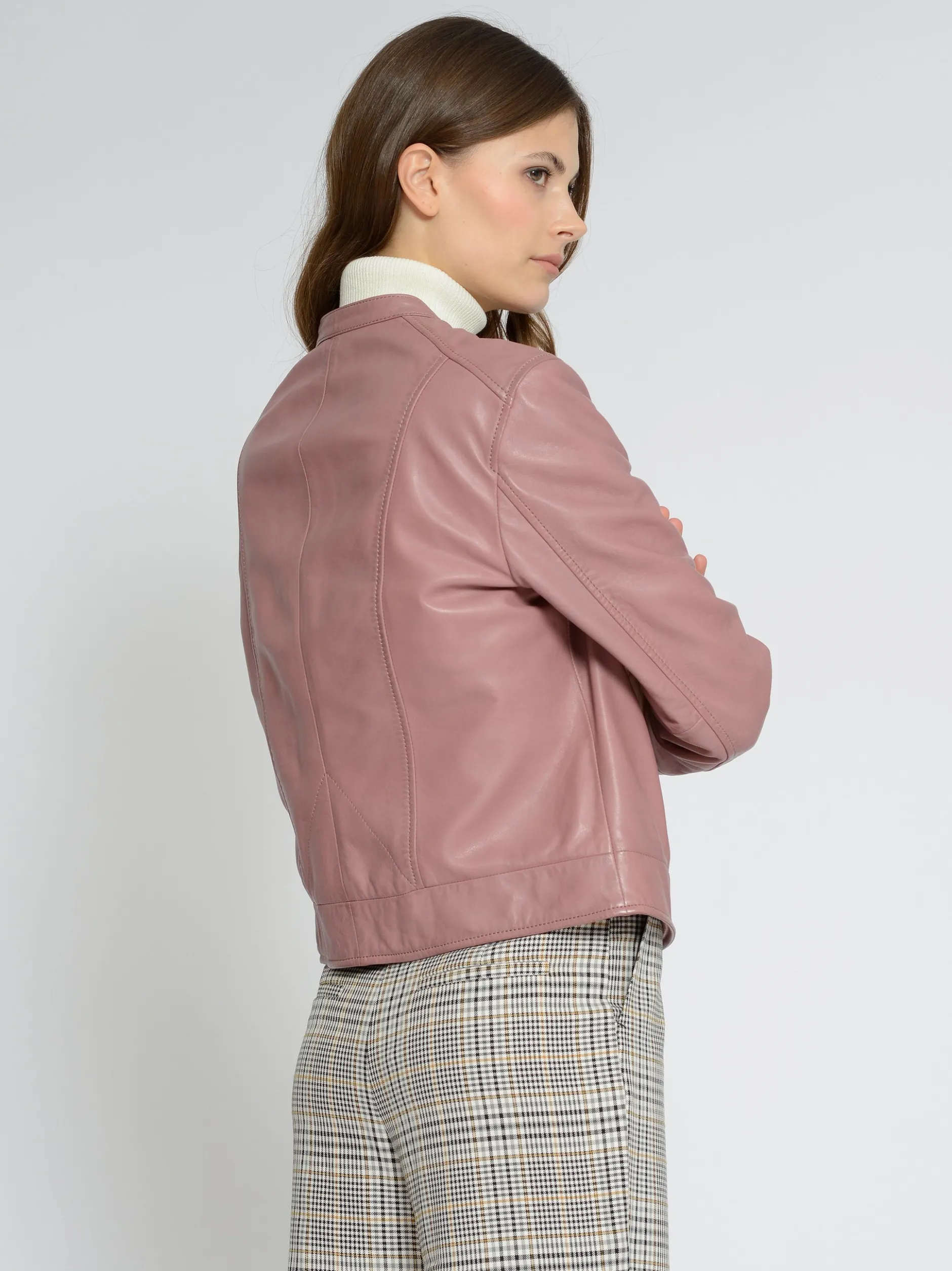 Maze Damen Lederjacke in rosa