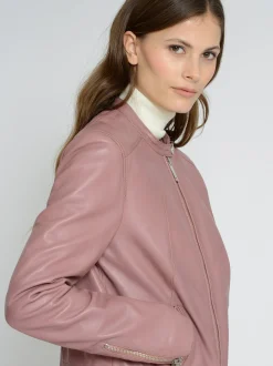 Maze Damen Lederjacke in rosa