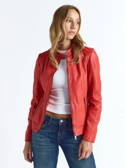 Maze Damen Lederjacke in rot