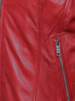 Maze Damen Lederjacke in rot