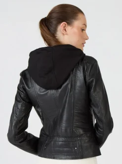 Maze Damen Lederjacke in schwarz