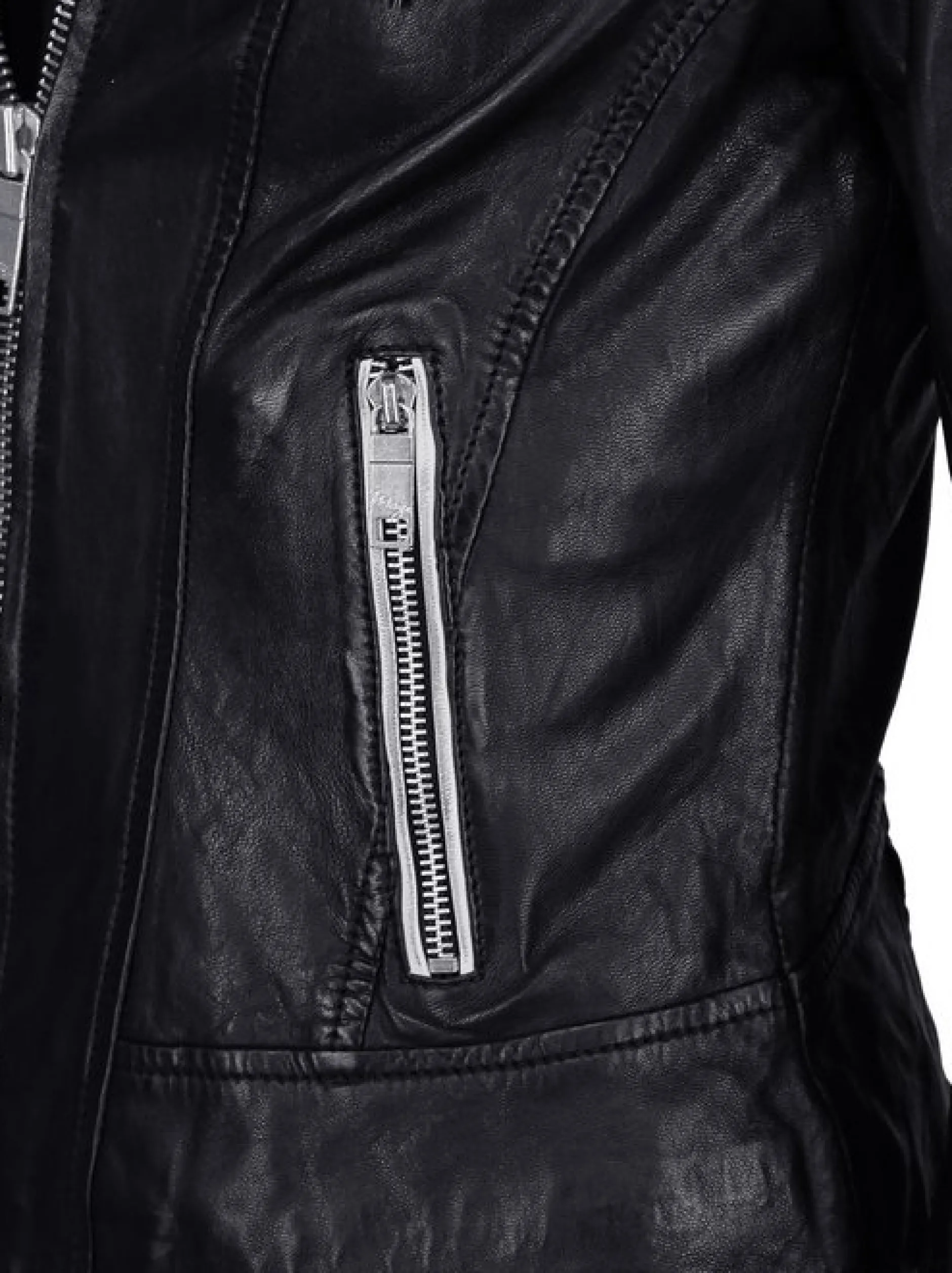 Maze Damen Lederjacke in schwarz