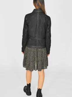 Maze Damen Lederjacke in schwarz