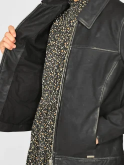 Maze Damen Lederjacke in schwarz
