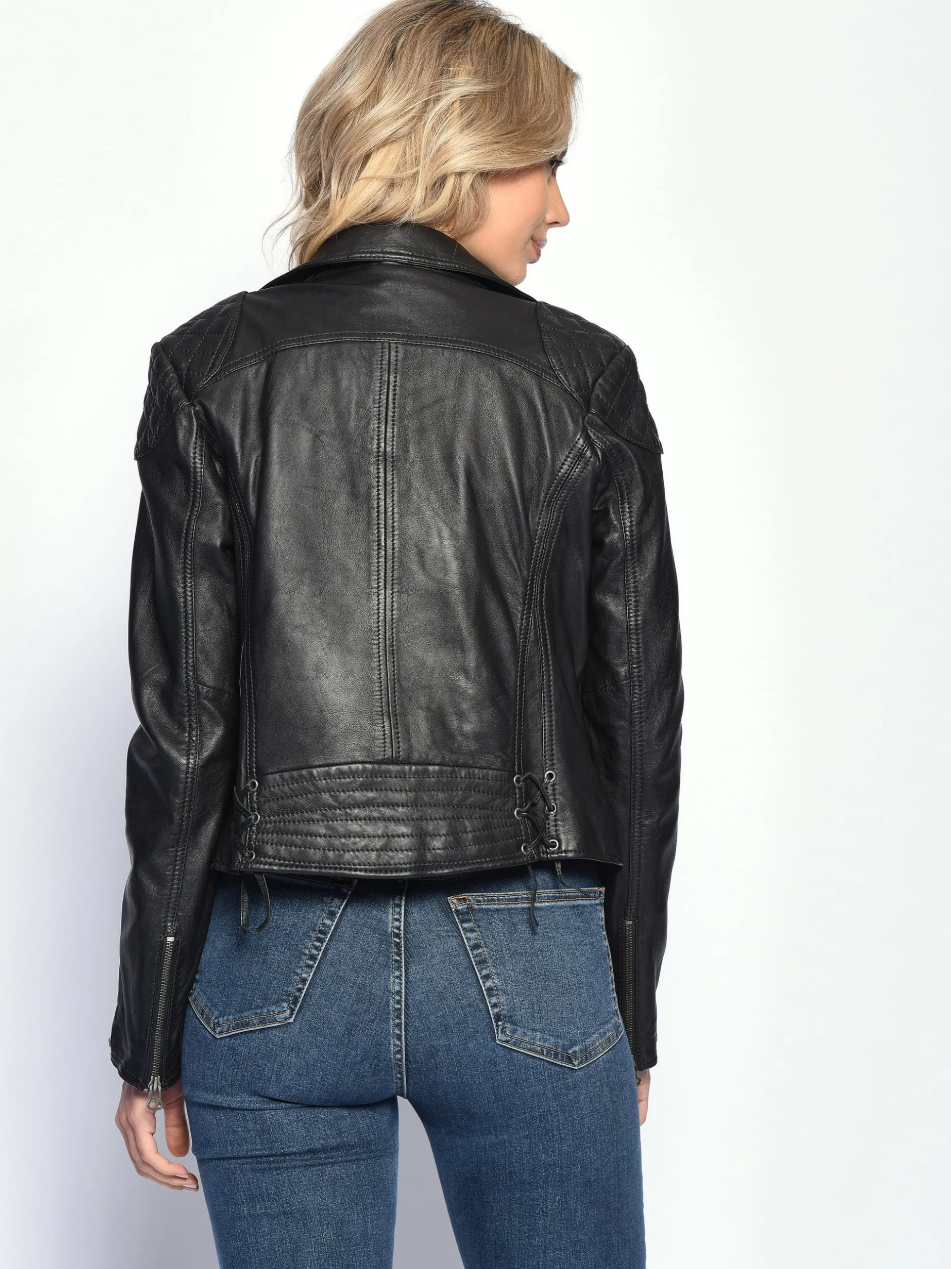 Maze Damen Lederjacke in schwarz
