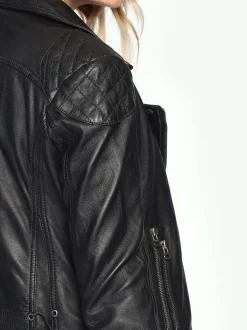 Maze Damen Lederjacke in schwarz